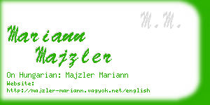 mariann majzler business card